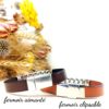 bracelet masculin en cuir style gourmette fermoir au choix