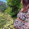 ceinture maillons en cuir sur femme enceinte