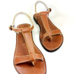 sandales femme en cuir camel modèle Inès
