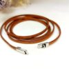 bracelet fin en cuir camel multitours