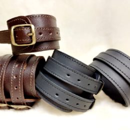 bracelet de force en cuir enroulés simple et double brides marron ou noir