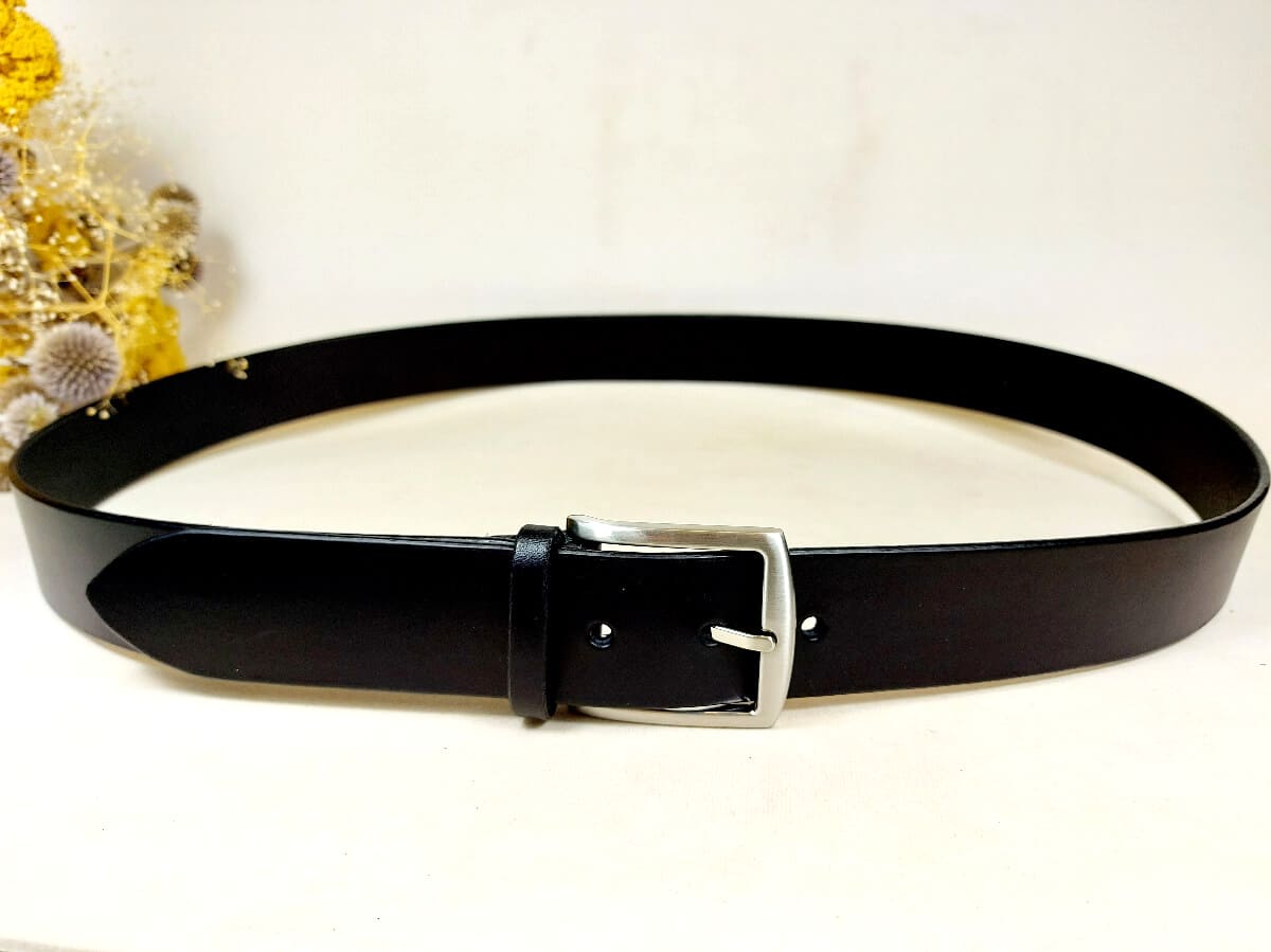 Ceinture homme en cuir marron Panthéon palladium 32 mm réversible | CLEMENTI