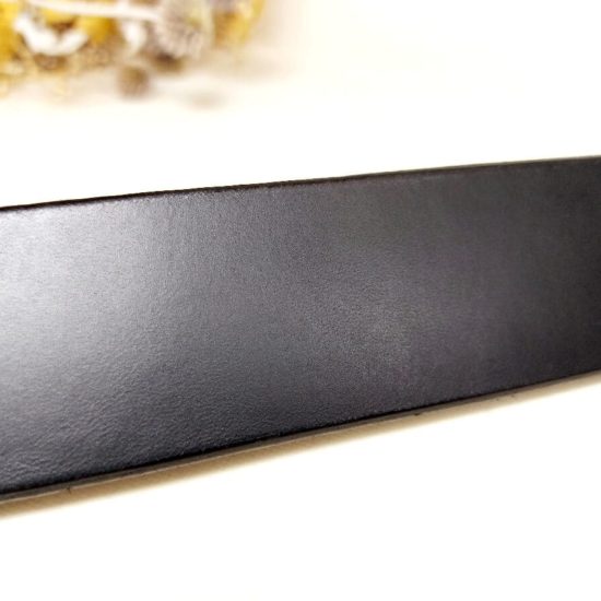 Ceinture En Cuir Noir Professionnelle Avec Boucle D'Attelage - Taille Réglable 80 à 130 Cm