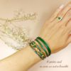 association de 2 bracelets cuir tons verts