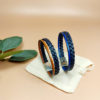 Bracelets tressés en cuir bleu marine