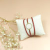 Bracelets multirang cuir bordeaux pour femme collection "Oly"