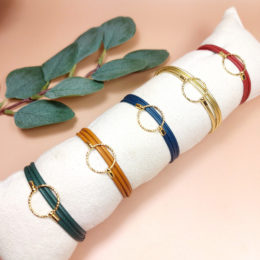 Bracelets multirang cuir femme collection "Oly"
