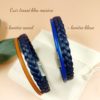 Bracelets tressés en cuir bleu marine pour homme