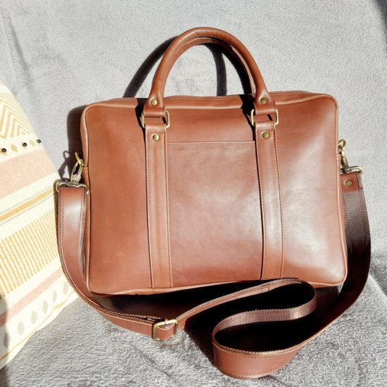 sac malllette porte-documents en cuir marron