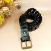 Ceinture large maillons noirs en cuir