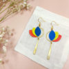 Boucles d'oreilles pendantes en cuir bleu