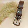 Ceinture artisanale en cuir marron