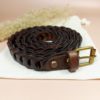 Ceinture maillons fine marron en cuir