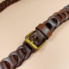 Ceinture maillons fine marron en cuir