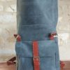 Sac à dos artisanal cuir bleu