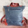 Sac à dos cuir bleu gris taille S