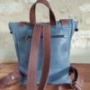 Sac à dos artisanal cuir bleu clair petit