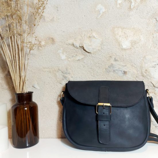 Sac bandoulière cuir noir