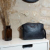 Sac trotteur cuir noir grainé