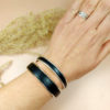 Bracelet jonc cuir noir