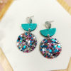 Boucles d'oreilles cuir et paillettes