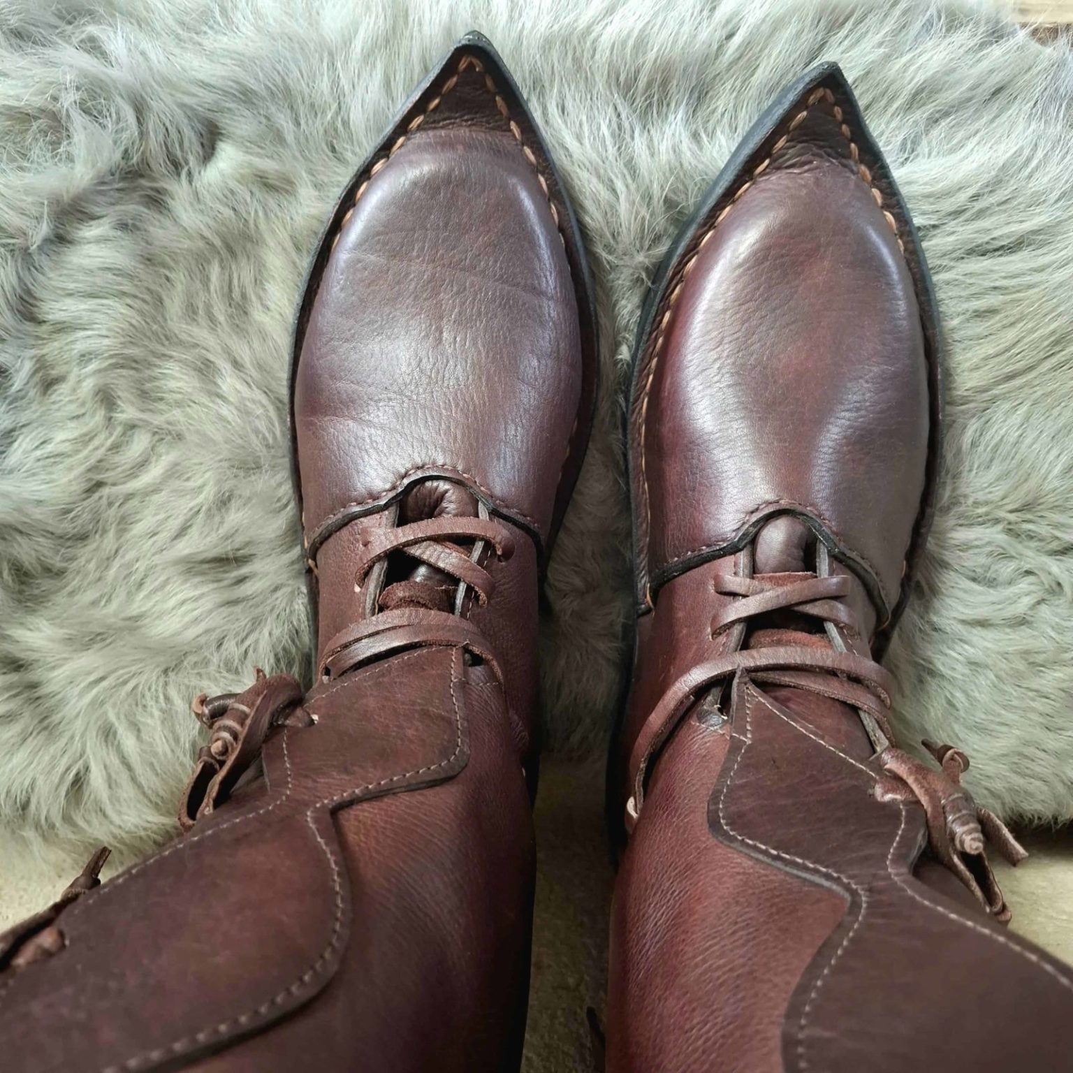 Bottes Médiévales En Cuir Pour Homme – Style Renaissance/viking, Marron, Longues, Neuves