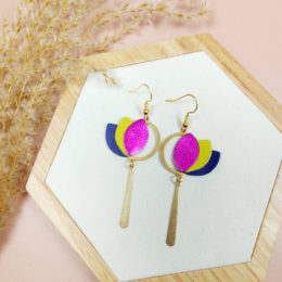 Boucles d'oreilles pendantes en cuir