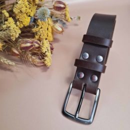 Ceinture cuir marron foncé