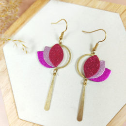 Boucles d'oreilles cuir upcyclé