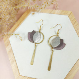 Boucles d'oreilles cuir upcyclé