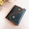 Porte-monnaie et porte-cartes en cuir marron foncé