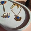 Bijoux cuir upcyclé bleu