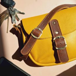 Sac en cuir jaune