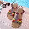 Sandales compensées en cuir Belinettes
