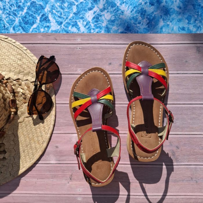 Sandales compensées en cuir Belinettes