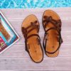 Sandales cuir marron Anna