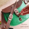 Sac vert et marron en cuir