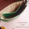 Sac vert et marron en cuir