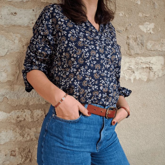 Bracelet arbre de vie fin cuir porté