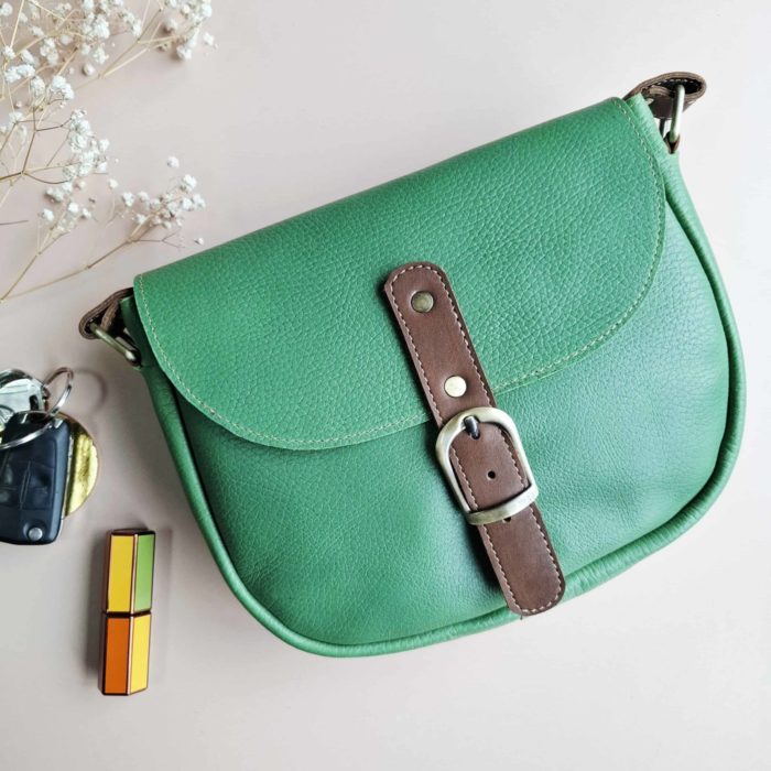 Sac à main en cuir vert