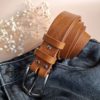 ceinture camel en cuir