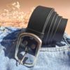ceinturon noir en cuir large de 4 cm boucle laiton massif