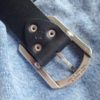 ceinturon noir en cuir large de 4 cm boucle laiton massif "solid brass"