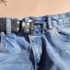 ceinture noire en cuir avec motif boucle laiton massif