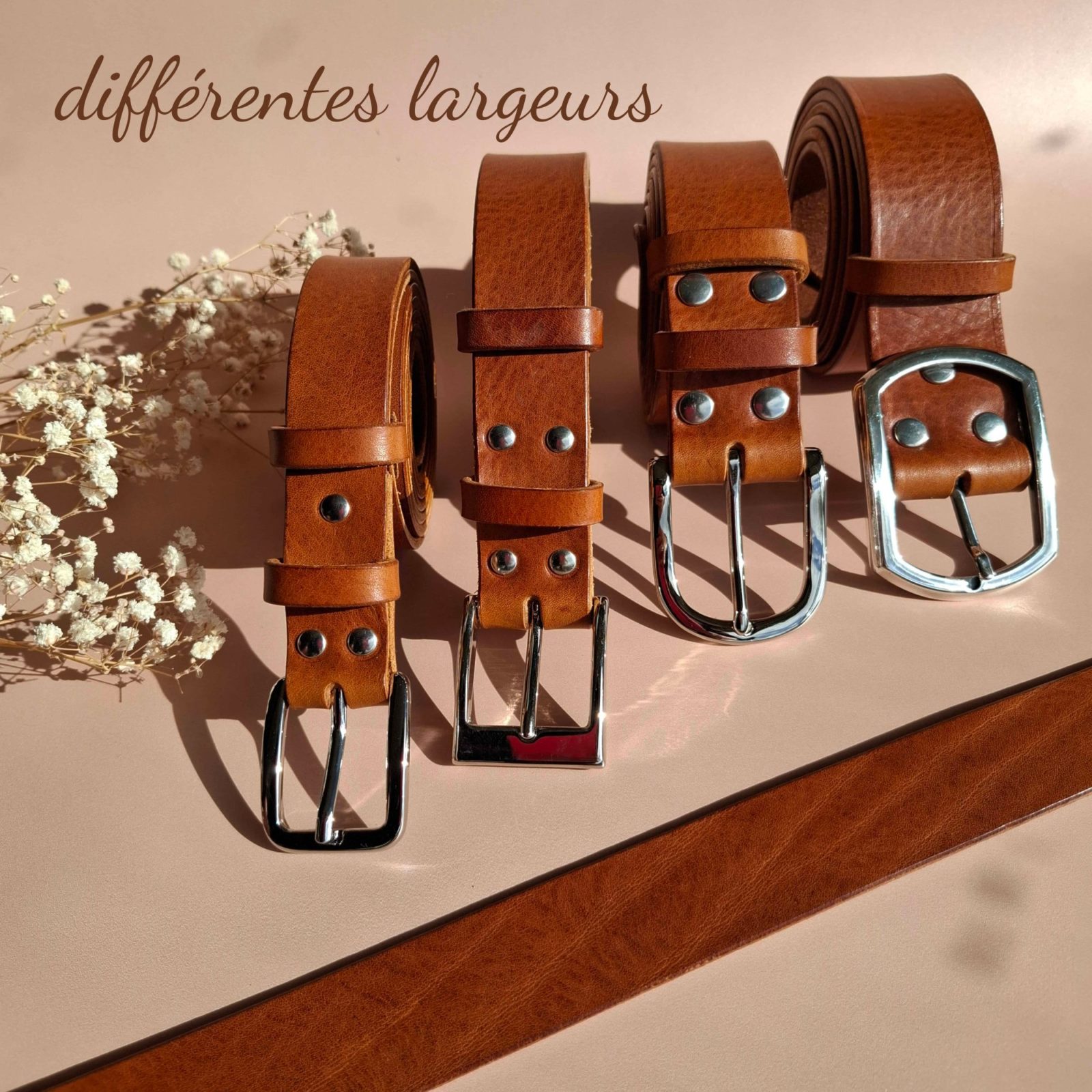 différentes largeurs de cuir