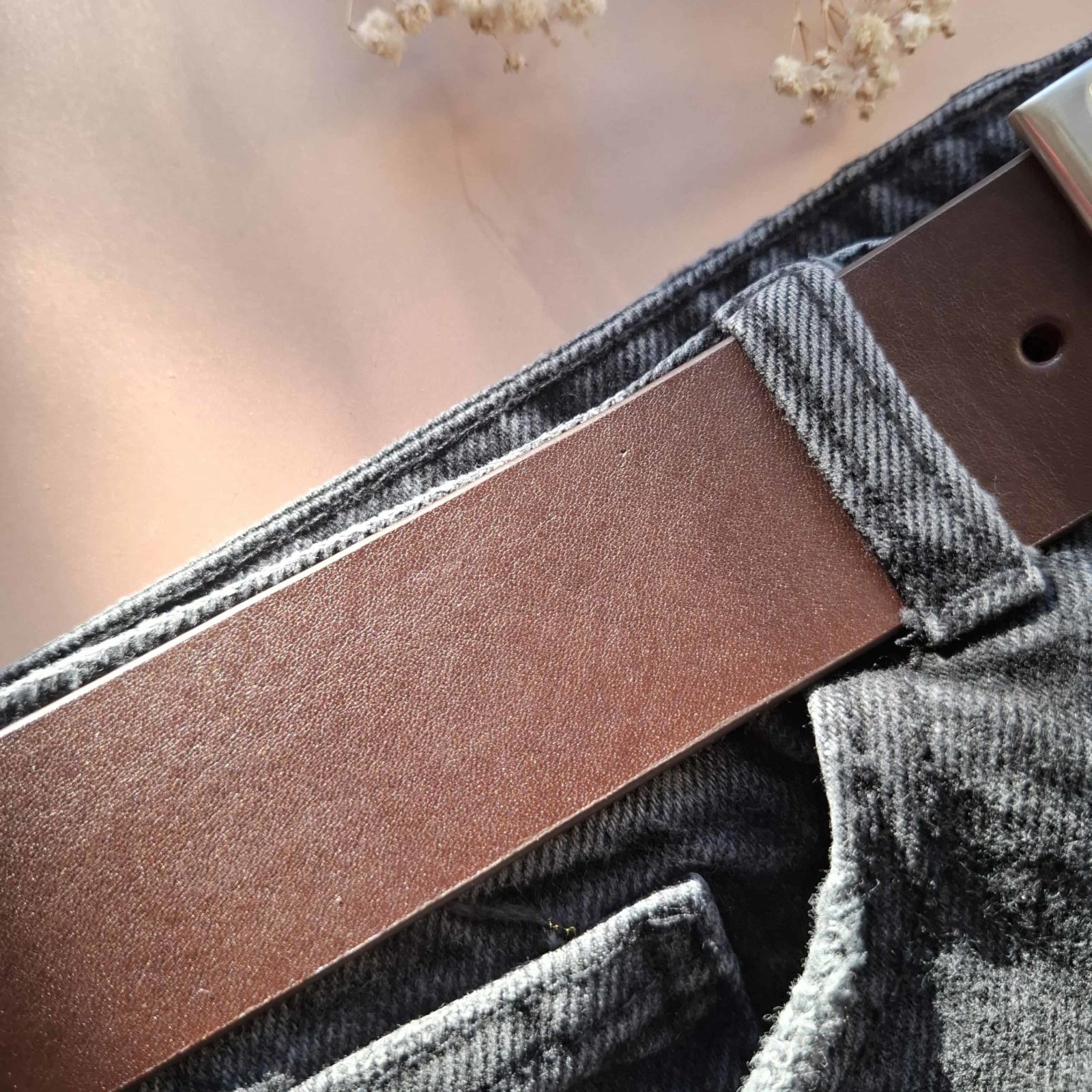 ceinturon cuir marron