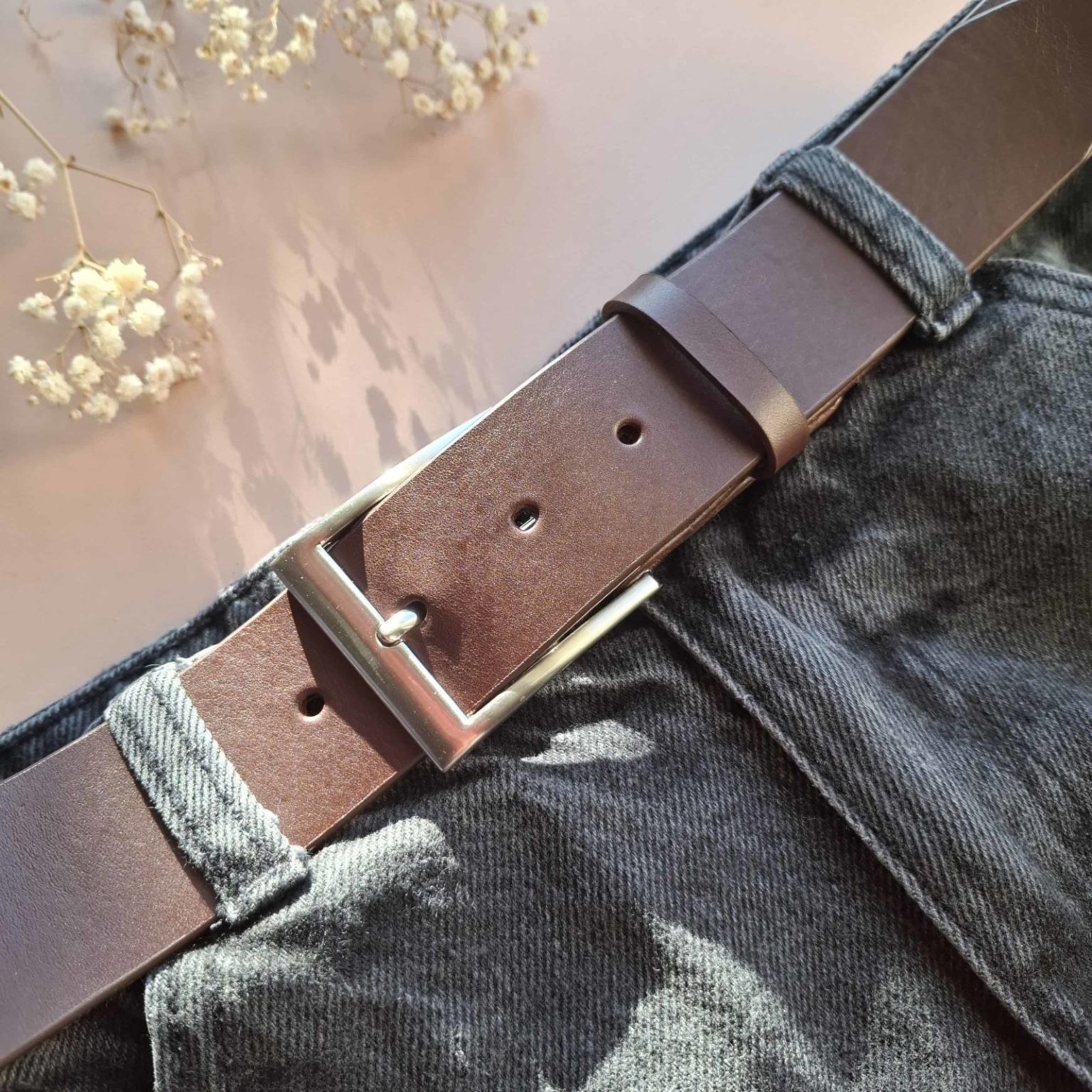 ceinture artisanale marron en cuir