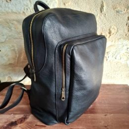 Sac à dos noir en cuir