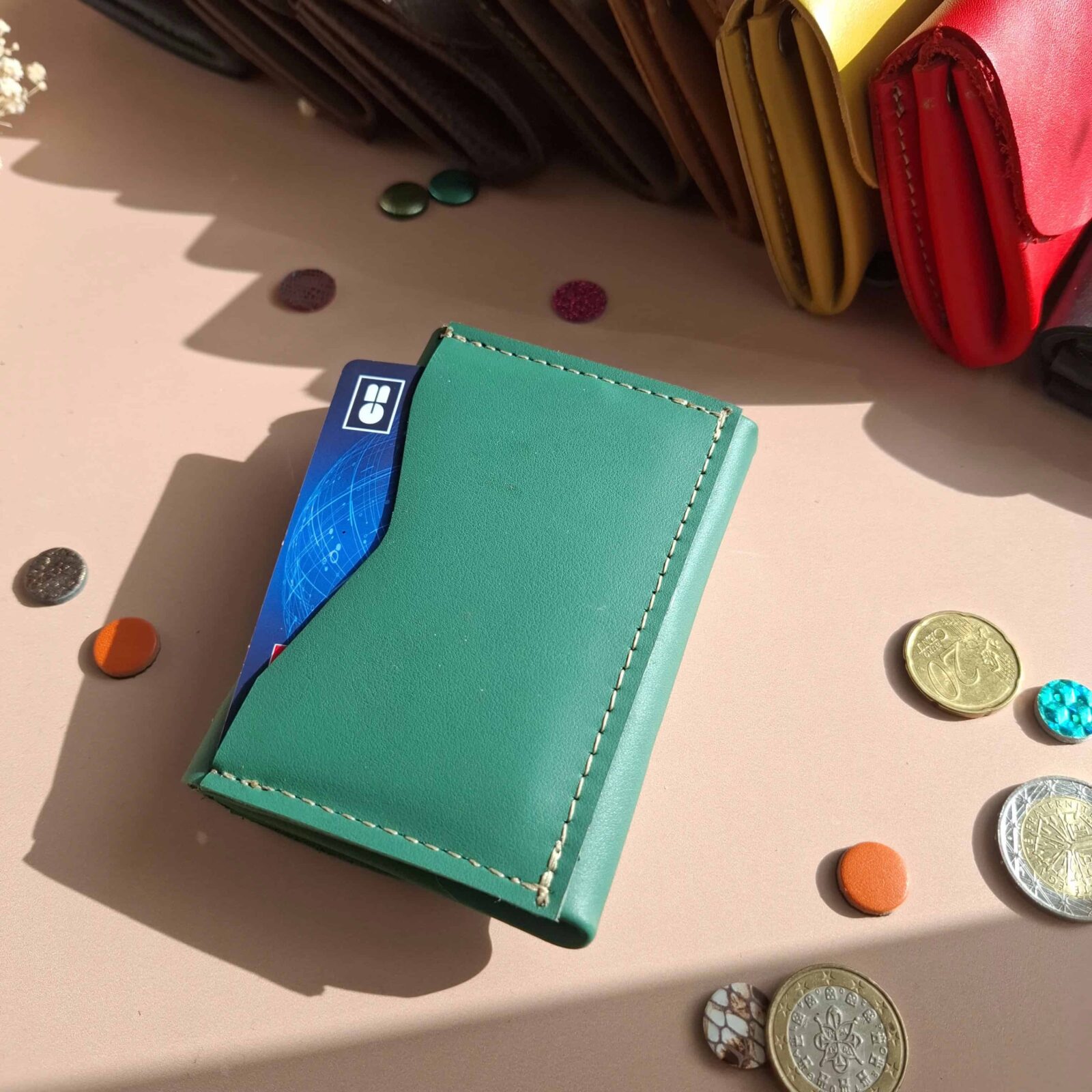 porte-monnaie cuir accordeon le malin dos carte