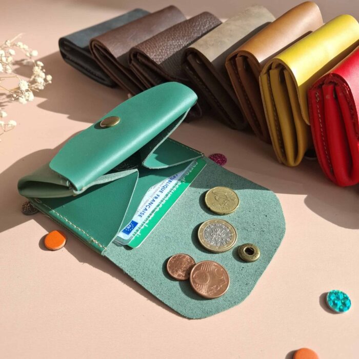 porte-monnaie cuir accordeon le malin multi emplacements